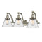 Cone Bath Vanity Light shown in the Brushed Satin Nickel finish with a Seedy shade