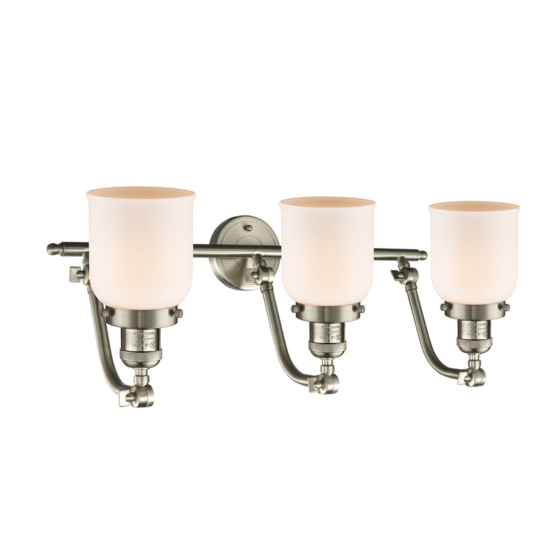 Innovations Lighting Small Bell 3 Light Bath Vanity Light Part Of The Franklin Restoration Collection 515-3W-SN-G51-LED