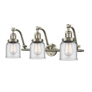 Bell Bath Vanity Light shown in the Brushed Satin Nickel finish with a Clear shade