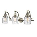 Bell Bath Vanity Light shown in the Brushed Satin Nickel finish with a Seedy shade