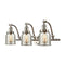 Bell Bath Vanity Light shown in the Brushed Satin Nickel finish with a Silver Plated Mercury shade