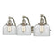 Bell Bath Vanity Light shown in the Brushed Satin Nickel finish with a Clear shade