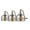 Bell Bath Vanity Light shown in the Brushed Satin Nickel finish with a Silver Plated Mercury shade