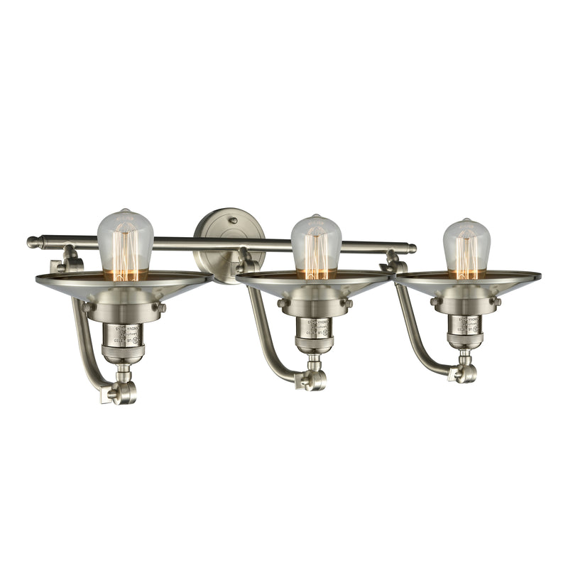 Innovations Lighting Railroad 3 Light Bath Vanity Light Part Of The Franklin Restoration Collection 515-3W-SN-M2