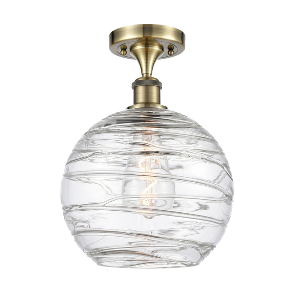 Innovations Lighting Deco Swirl 1 Light 10" Semi-Flush Mount 516-1C-AB-G1213-10