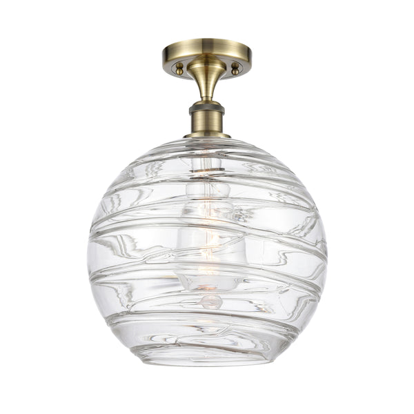Innovations Lighting Deco Swirl 1 Light 12" Semi-Flush Mount 516-1C-AB-G1213-12