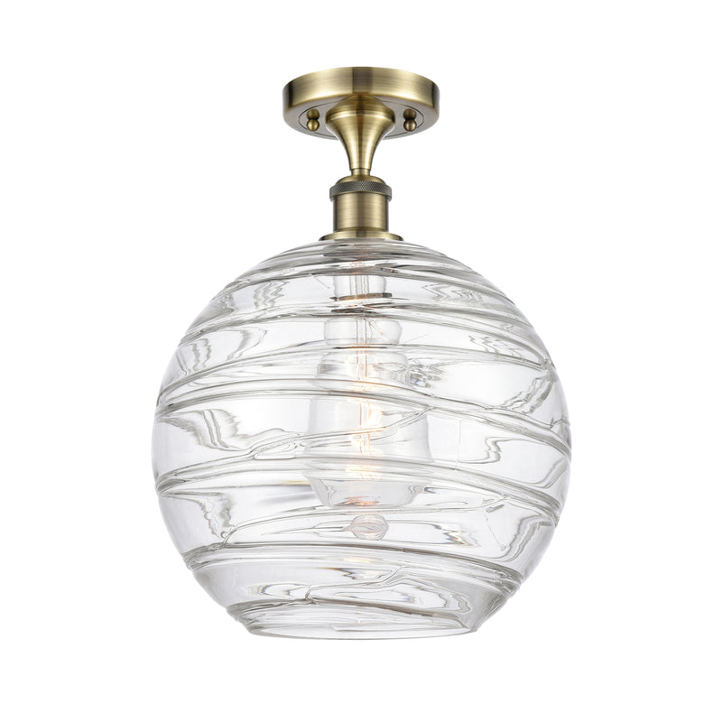Innovations Lighting Deco Swirl 1 Light 12" Semi-Flush Mount 516-1C-AB-G1213-12