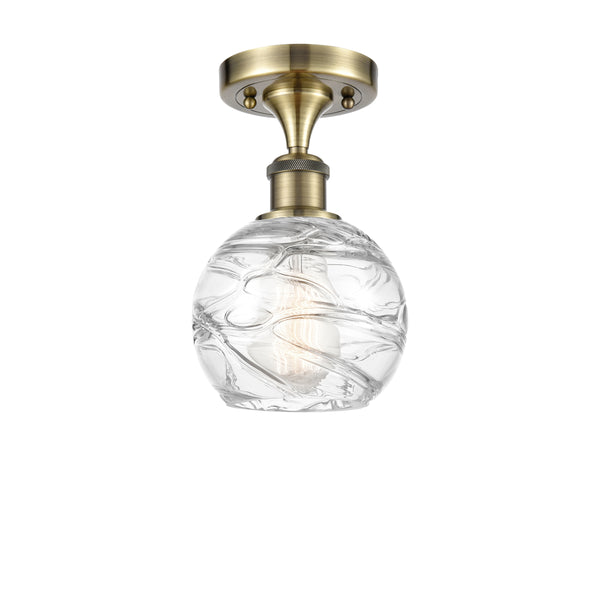 Innovations Lighting Deco Swirl 1 Light 6" Semi-Flush Mount 516-1C-AB-G1213-6