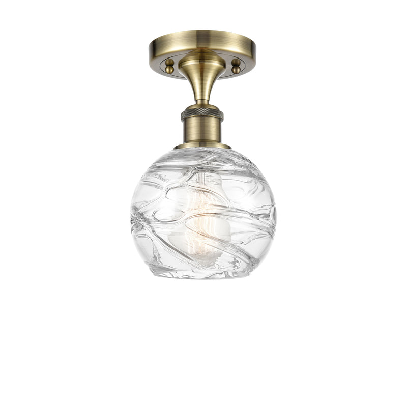 Innovations Lighting Deco Swirl 1 Light 6" Semi-Flush Mount 516-1C-AB-G1213-6