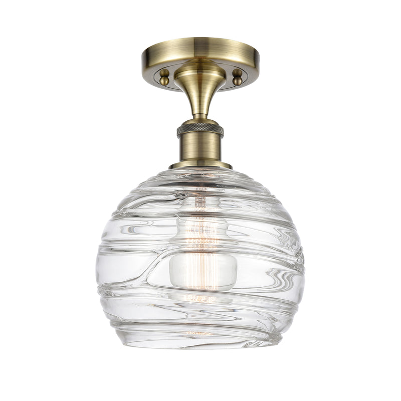 Innovations Lighting Deco Swirl 1 Light 8" Semi-Flush Mount 516-1C-AB-G1213-8