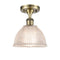 Arietta Semi-Flush Mount shown in the Antique Brass finish with a Clear shade