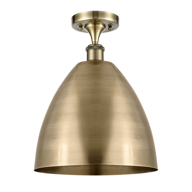 Ballston Dome Semi-Flush Mount shown in the Antique Brass finish with a Antique Brass shade