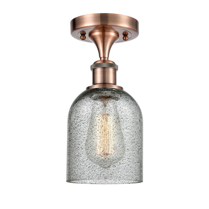 Caledonia Semi-Flush Mount shown in the Antique Copper finish with a Charcoal shade