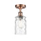 Candor Semi-Flush Mount shown in the Antique Copper finish with a Clear Waterglass shade