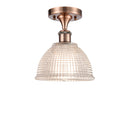 Arietta Semi-Flush Mount shown in the Antique Copper finish with a Clear shade