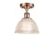 Arietta Semi-Flush Mount shown in the Antique Copper finish with a Clear shade