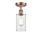 Clymer Semi-Flush Mount shown in the Antique Copper finish with a Clear shade