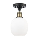 Belfast Semi-Flush Mount shown in the Black Antique Brass finish with a Matte White shade