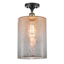 Cobbleskill Semi-Flush Mount shown in the Black Antique Brass finish with a Mercury shade