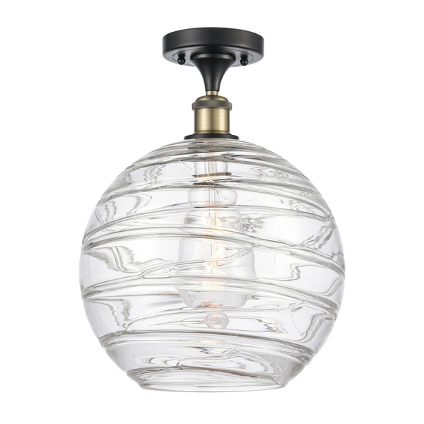 Innovations Lighting Deco Swirl 1 Light 12" Semi-Flush Mount 516-1C-BAB-G1213-12