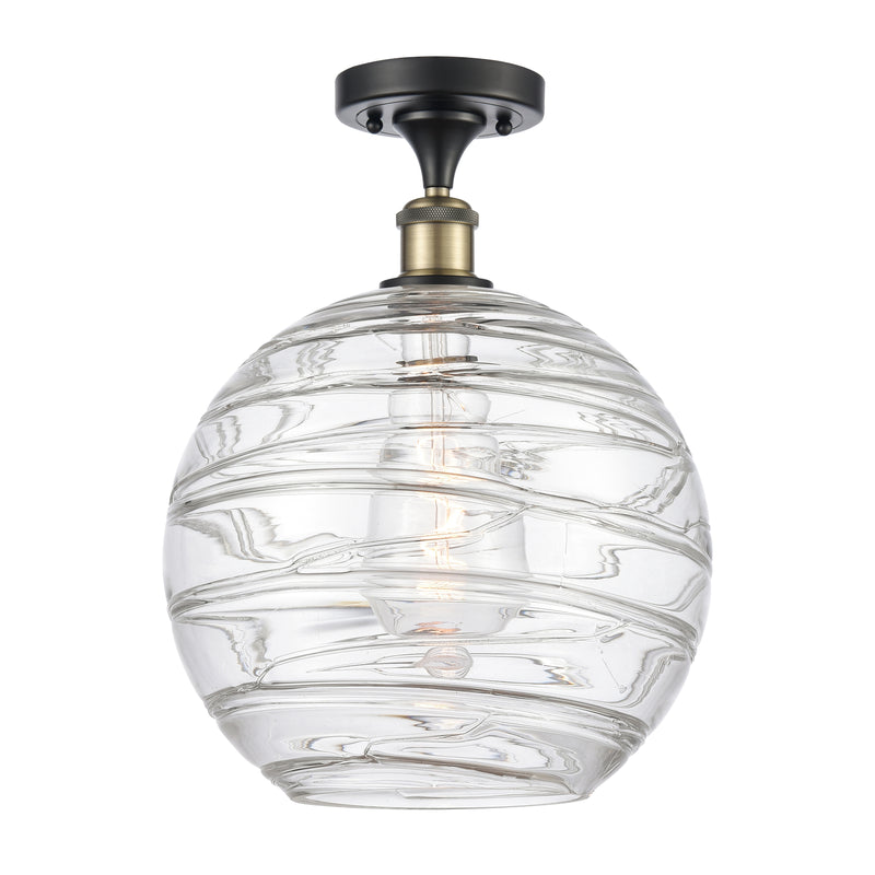 Innovations Lighting Deco Swirl 1 Light 12" Semi-Flush Mount 516-1C-BAB-G1213-12