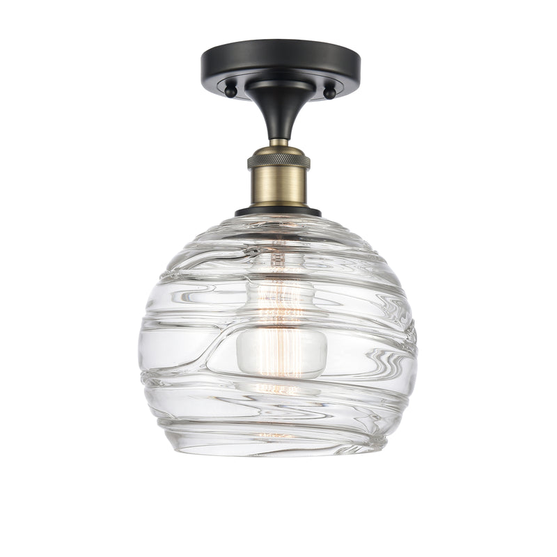 Innovations Lighting Deco Swirl 1 Light 8" Semi-Flush Mount 516-1C-BAB-G1213-8