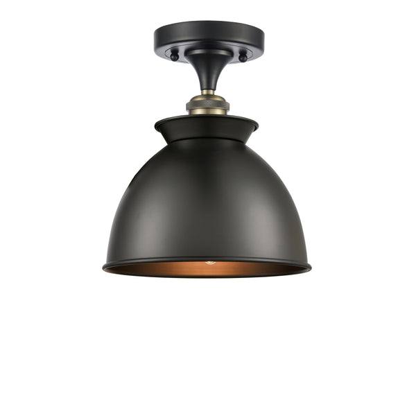 Innovations Lighting Adirondack 1 Light Semi-Flush Mount Part Of The Ballston Collection 516-1C-BAB-M14-BK