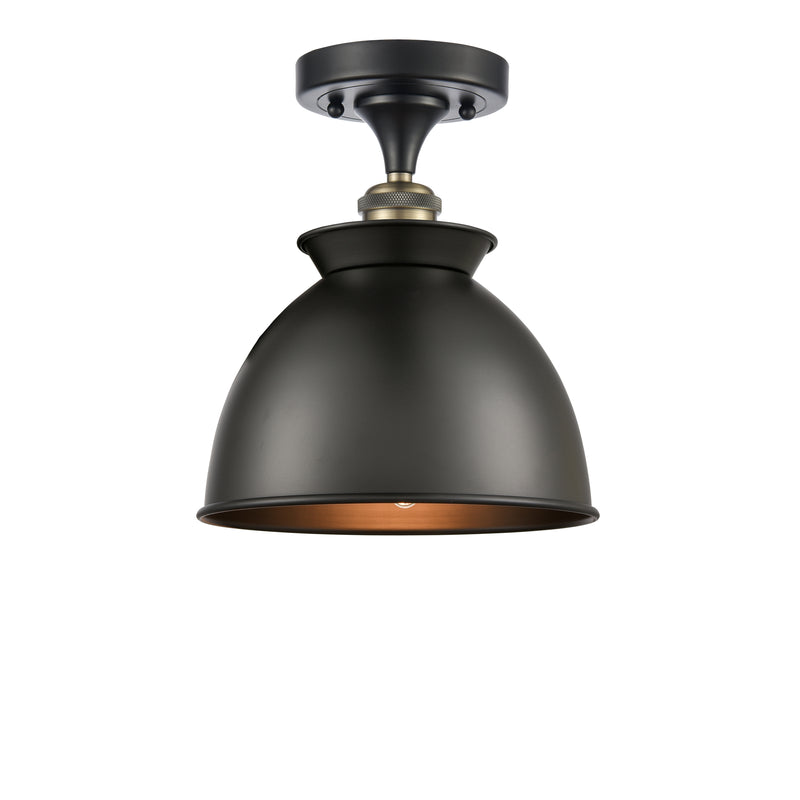 Innovations Lighting Adirondack 1 Light Semi-Flush Mount Part Of The Ballston Collection 516-1C-BAB-M14-BK