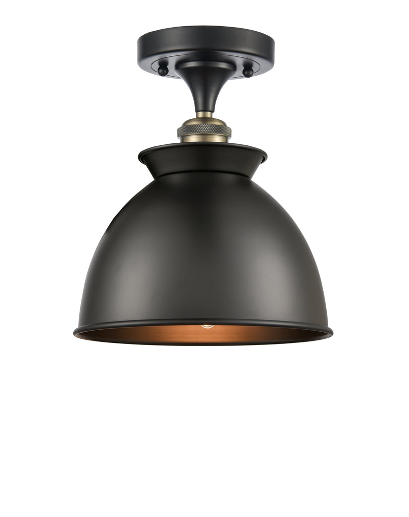 Innovations Lighting Adirondack 1 Light Semi-Flush Mount Part Of The Ballston Collection 516-1C-BAB-M14-BK-LED