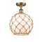 Innovations Lighting Large Farmhouse Rope 1 Light Semi-Flush Mount Part Of The Ballston Collection 516-1C-BB-G121-10RB