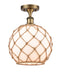 Innovations Lighting Large Farmhouse Rope 1 Light Semi-Flush Mount Part Of The Ballston Collection 516-1C-BB-G121-10RB-LED