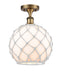 Innovations Lighting Large Farmhouse Rope 1 Light Semi-Flush Mount Part Of The Ballston Collection 516-1C-BB-G121-10RW-LED