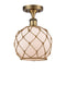 Innovations Lighting Farmhouse Rope 1 Light Semi-Flush Mount Part Of The Ballston Collection 516-1C-BB-G121-8RB-LED