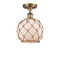 Innovations Lighting Farmhouse Rope 1 Light Semi-Flush Mount Part Of The Ballston Collection 516-1C-BB-G121-8RB