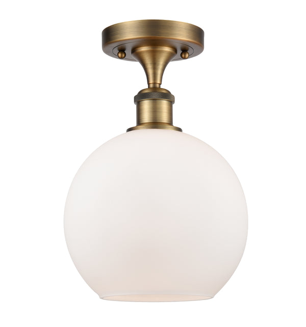 Innovations Lighting Athens 1 Light 8" Semi-Flush Mount 516-1C-BB-G121-8-LED
