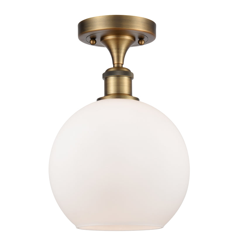 Innovations Lighting Athens 1 Light 8" Semi-Flush Mount 516-1C-BB-G121-8-LED