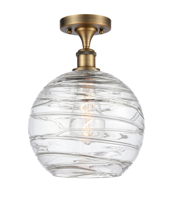 Innovations Lighting Deco Swirl 1 Light 10" Semi-Flush Mount 516-1C-BB-G1213-10-LED