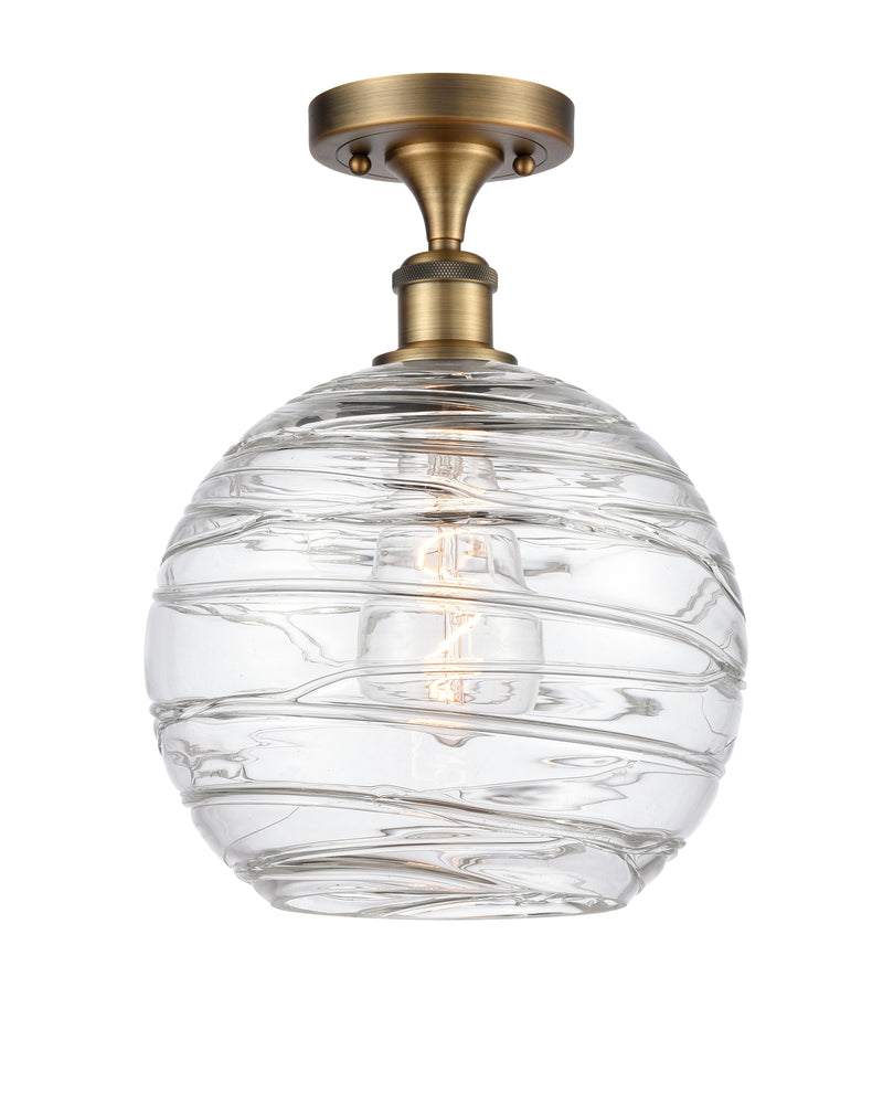 Innovations Lighting Deco Swirl 1 Light 10" Semi-Flush Mount 516-1C-BB-G1213-10-LED
