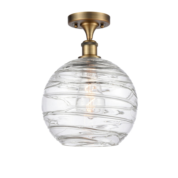 Innovations Lighting Deco Swirl 1 Light 10" Semi-Flush Mount 516-1C-BB-G1213-10