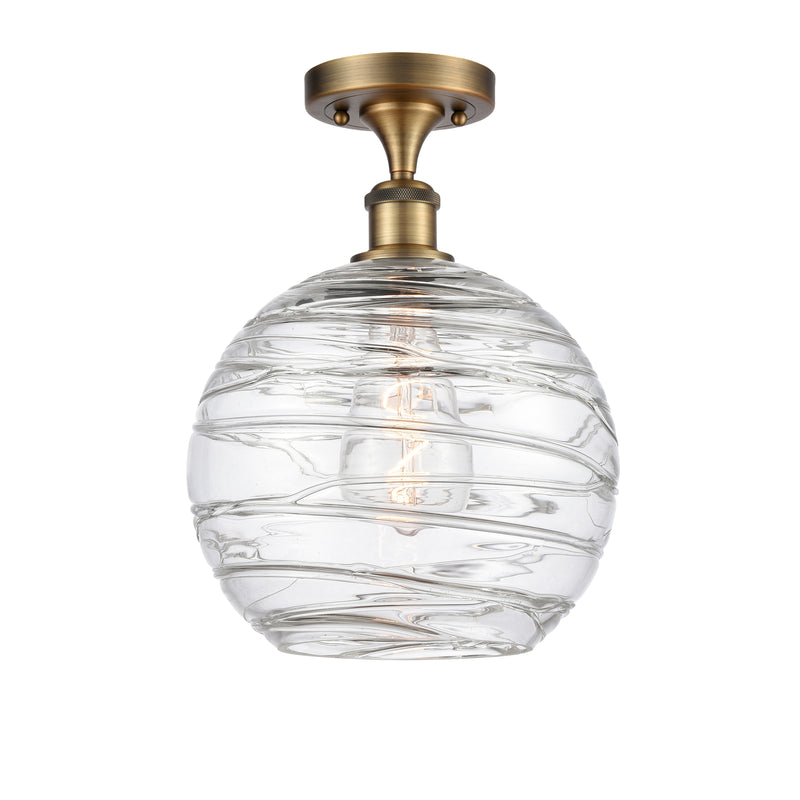 Innovations Lighting Deco Swirl 1 Light 10" Semi-Flush Mount 516-1C-BB-G1213-10