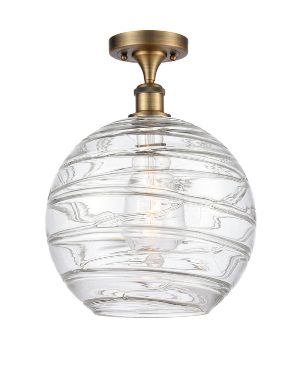 Innovations Lighting Deco Swirl 1 Light 12" Semi-Flush Mount 516-1C-BB-G1213-12-LED