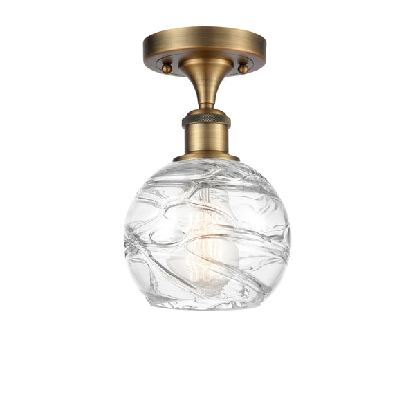Innovations Lighting Deco Swirl 1 Light 6" Semi-Flush Mount 516-1C-BB-G1213-6