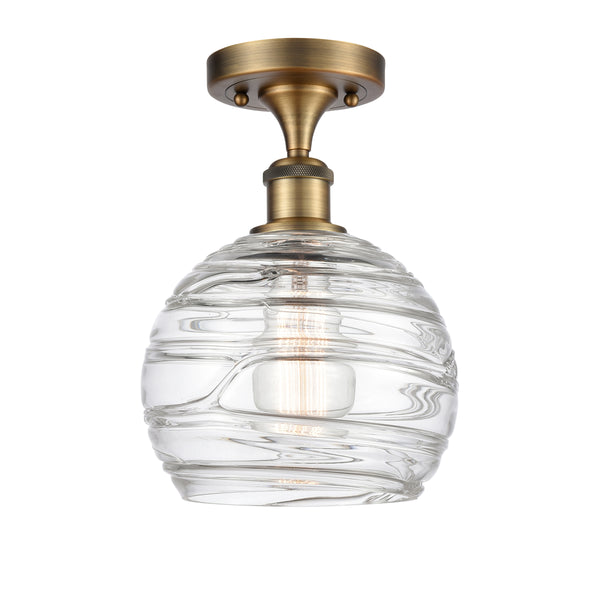 Innovations Lighting Deco Swirl 1 Light 8" Semi-Flush Mount 516-1C-BB-G1213-8