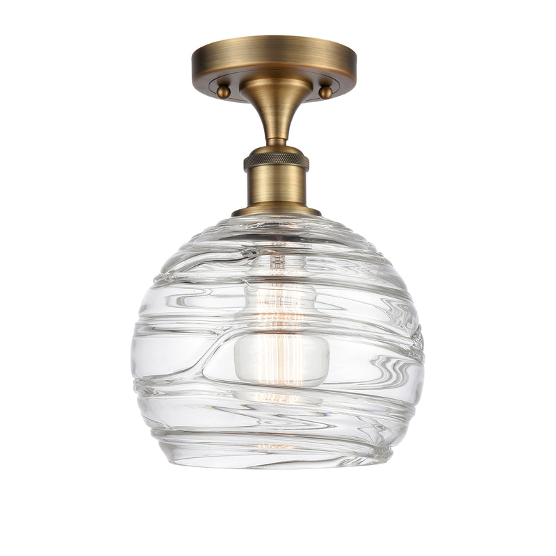 Innovations Lighting Deco Swirl 1 Light 8" Semi-Flush Mount 516-1C-BB-G1213-8