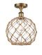 Innovations Lighting Large Farmhouse Rope 1 Light Semi-Flush Mount Part Of The Ballston Collection 516-1C-BB-G122-10RB-LED