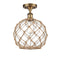 Innovations Lighting Large Farmhouse Rope 1 Light Semi-Flush Mount Part Of The Ballston Collection 516-1C-BB-G122-10RB