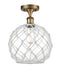 Innovations Lighting Large Farmhouse Rope 1 Light Semi-Flush Mount Part Of The Ballston Collection 516-1C-BB-G122-10RW-LED