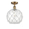 Innovations Lighting Large Farmhouse Rope 1 Light Semi-Flush Mount Part Of The Ballston Collection 516-1C-BB-G122-10RW