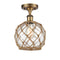 Innovations Lighting Farmhouse Rope 1 Light Semi-Flush Mount Part Of The Ballston Collection 516-1C-BB-G122-8RB