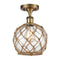 Innovations Lighting Farmhouse Rope 1 Light Semi-Flush Mount Part Of The Ballston Collection 516-1C-BB-G122-8RB-LED